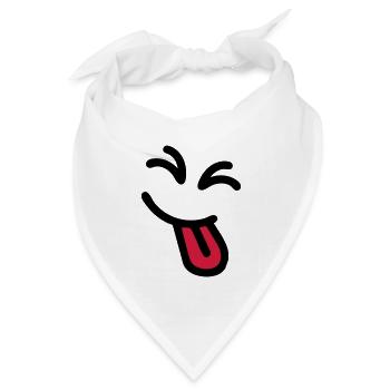Cheeky Face - Bandana Dreieckstuch - Weiß - Vorne
