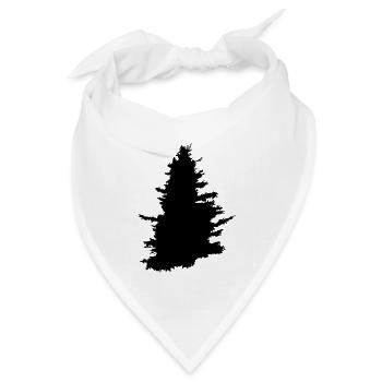 Baum, Nadelbaum, Wald - Bandana Dreieckstuch - Weiß - Vorne