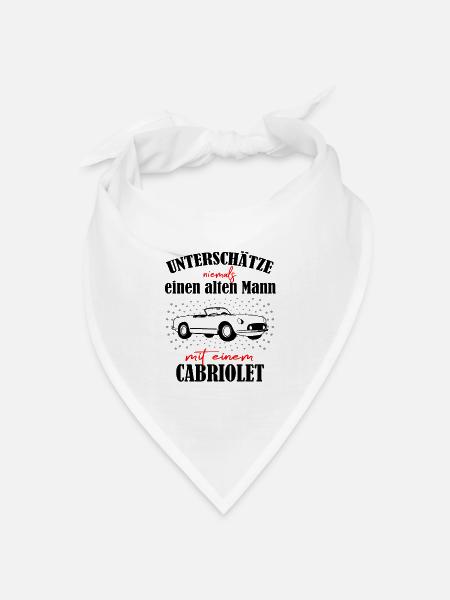 alter Mann cabrio Fan - Bandana Dreieckstuch - Weiß
