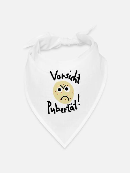 Vorsicht Pubertät - Bandana Dreieckstuch - Weiß