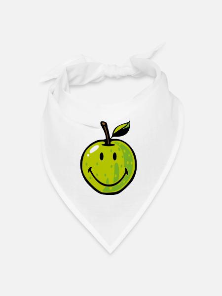 Smiley Green Apple - Bandana Dreieckstuch - Weiß