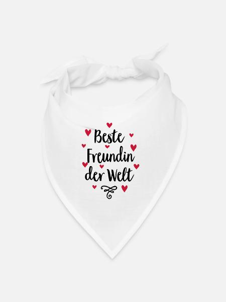 Beste Freundin der Welt - Bandana Dreieckstuch - Weiß