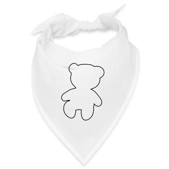 teddybär - Bandana Dreieckstuch - Weiß - Vorne