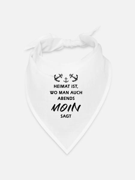 Heimat Moin Anker cooler Spruch Geschenkidee - Bandana Dreieckstuch - Weiß