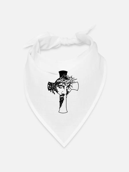 Jesus-Kreuz - Bandana Dreieckstuch - Weiß