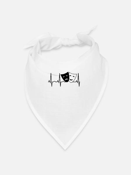Theater Herzschlag - Bandana Dreieckstuch - Weiß