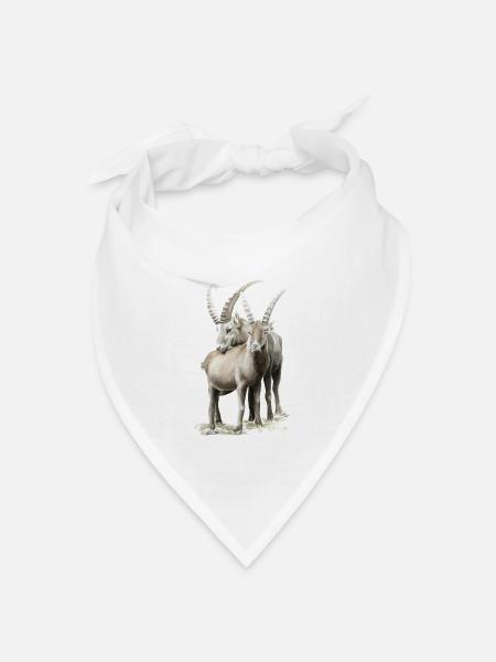 Steinbock - Bandana Dreieckstuch - Weiß