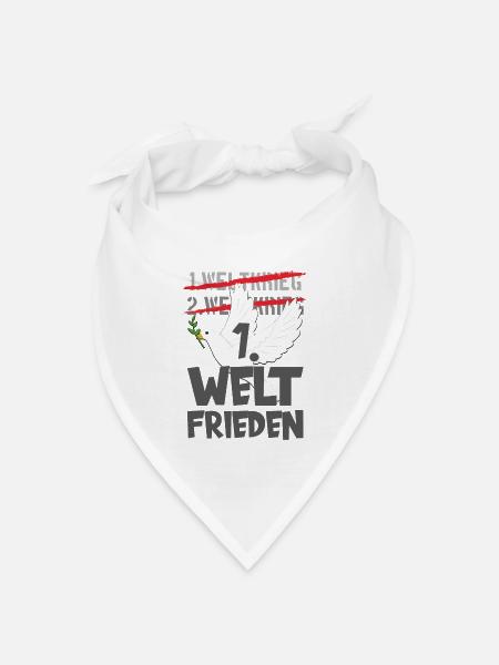 FRIEDEN FRIEDENSBEWEGUNG PEACE DEMO WELTFRIEDEN - Bandana Dreieckstuch - Weiß