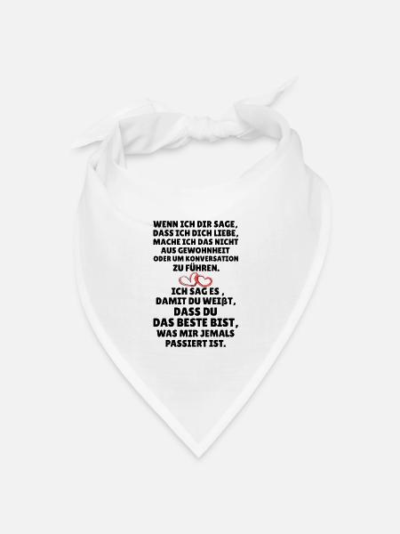 Liebeserklärung Beziehung Liebe Geschenk - Bandana Dreieckstuch - Weiß
