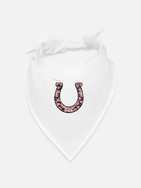 Hufeisen - Bandana Dreieckstuch - Weiß