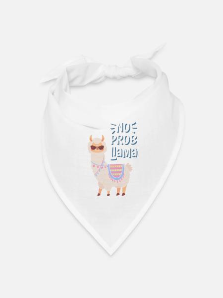 cooles Lama - Bandana Dreieckstuch - Weiß