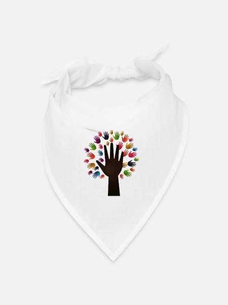 Diversity Tree - Bandana Dreieckstuch - Weiß