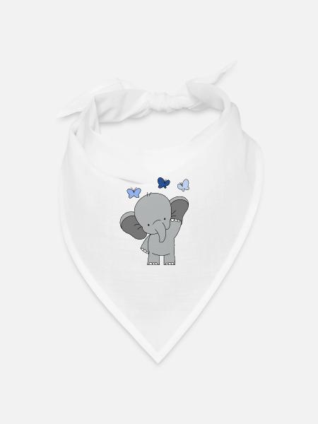 Baby Elefant 🐘 blau 💙💙💙 - Bandana Dreieckstuch - Weiß