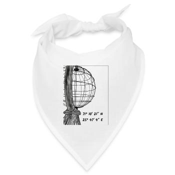 Die Weltkugel am Nordkap - Bandana Dreieckstuch - Weiß - Vorne