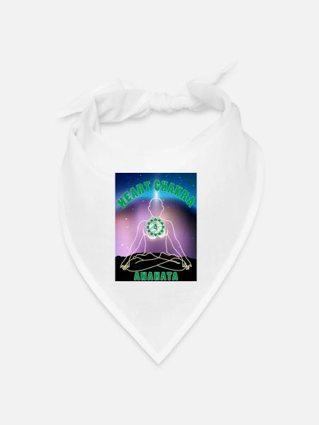 Herzchakra Anahata - Bandana Dreieckstuch - Weiß