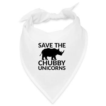 Die chubby Unicorns - Bandana Dreieckstuch - Weiß - Vorne