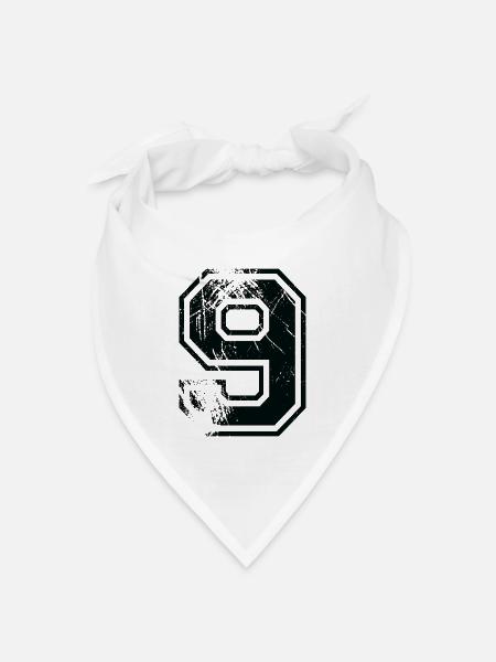 Nummer 9 Team Football Baseball Basketball University - Bandana Dreieckstuch - Weiß