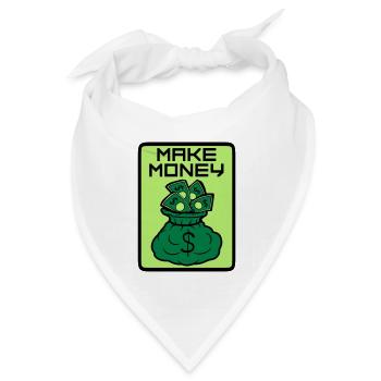Money Maker Schild - Bandana Dreieckstuch - Weiß - Vorne