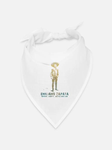 Emiliano Zapata - Bandana Dreieckstuch - Weiß