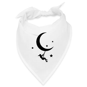 Mond Sterne Astronomie - Bandana Dreieckstuch - Weiß - Vorne