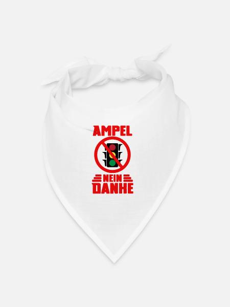 AMPEL - Nein Danke! Demo Ampelregierung Bundestag - Bandana Dreieckstuch - Weiß