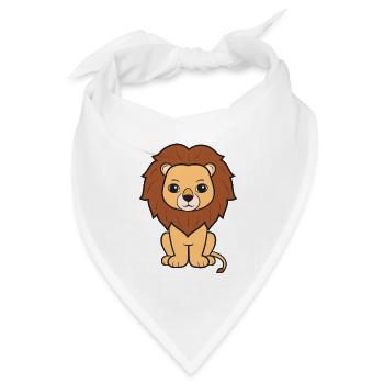 Löwe Löwen - Bandana Dreieckstuch - Weiß - Vorne