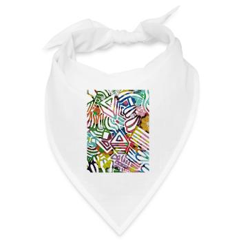 Geometrischer Druck - Bandana Dreieckstuch - Weiß - Vorne