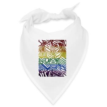 Geometrischer Druck - Bandana Dreieckstuch - Weiß - Vorne