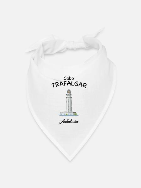 Leuchtturm Trafalgar, Andalusien, Spanien - Bandana Dreieckstuch - Weiß