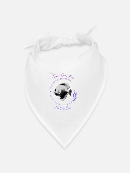 Karma Beach Tang Fisch lila - Bandana Dreieckstuch - Weiß