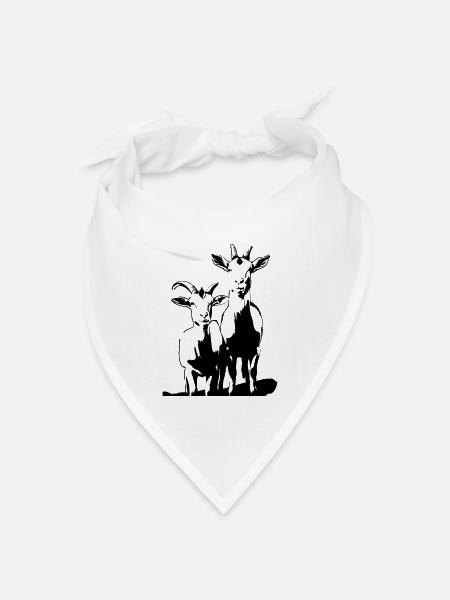 ZIEGEN - Bandana Dreieckstuch - Weiß
