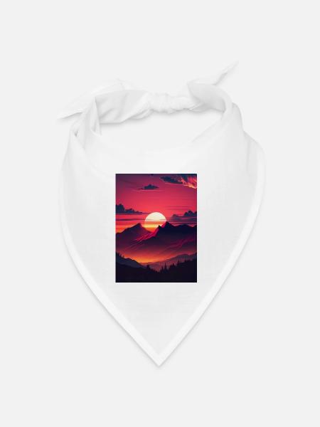 Sonnenuntergang II - Bandana Dreieckstuch - Weiß