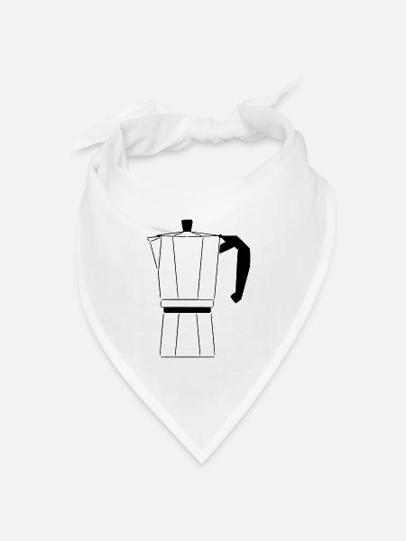 Cafe Mokkakanne Schwarz - Bandana Dreieckstuch - Weiß