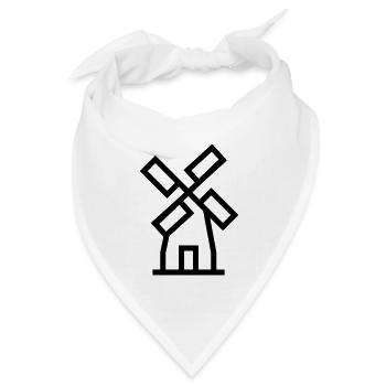 Windmühle windmill Luftenergie - Bandana Dreieckstuch - Weiß - Vorne
