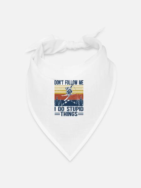 Ski-Fahrer Abfahrt Geschenk Apre Ski Berg Spruch - Bandana Dreieckstuch - Weiß