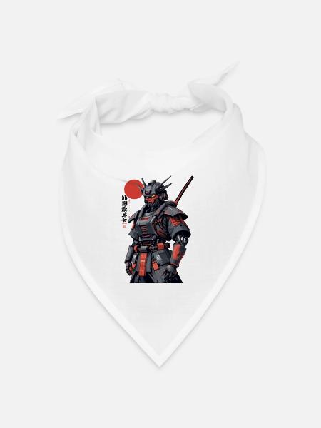 Samurai-Roboter - Bandana Dreieckstuch - Weiß