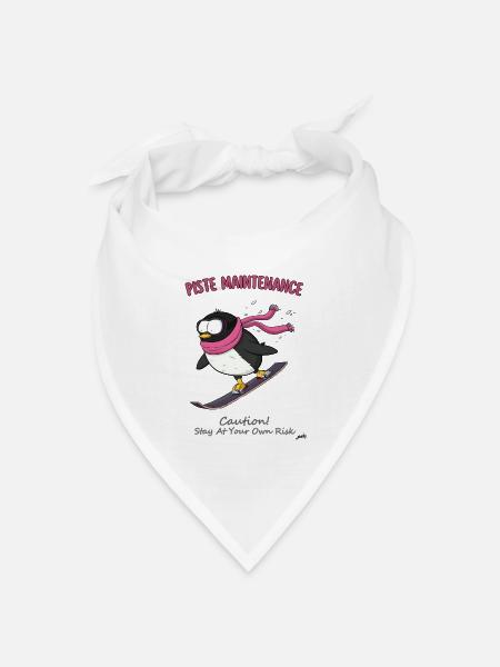 Pistenpinguin: Der Pisten-Shredder-Buddy - Bandana Dreieckstuch - Weiß