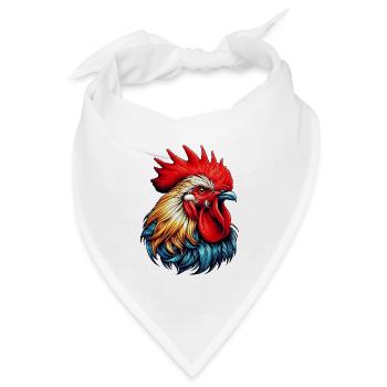 Hahn Henne - Bandana Dreieckstuch - Weiß - Vorne