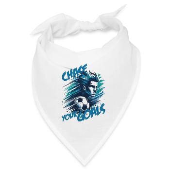 Künstlerische Fußballillustration: Verfolge deine Ziele! - Bandana Dreieckstuch - Weiß - Vorne