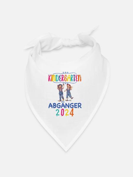 Kindergarten Abgänger 2024 Abschied Kita Hort Kiga - Bandana Dreieckstuch - Weiß