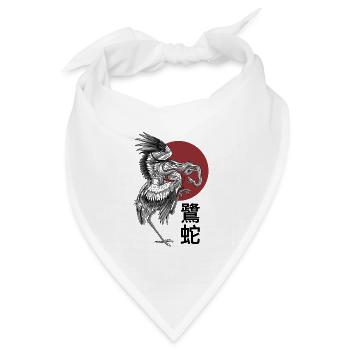 Der Reiher und die Schlange - Bandana Dreieckstuch - Weiß - Vorne