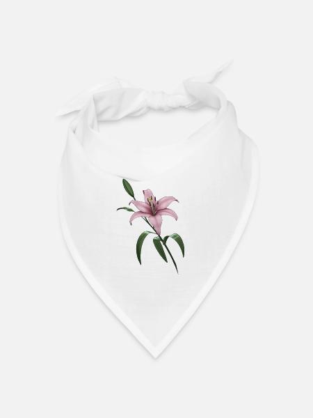 Rosa Lilie - Bandana Dreieckstuch - Weiß