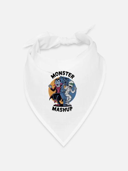 Monster-Mashup - Bandana Dreieckstuch - Weiß