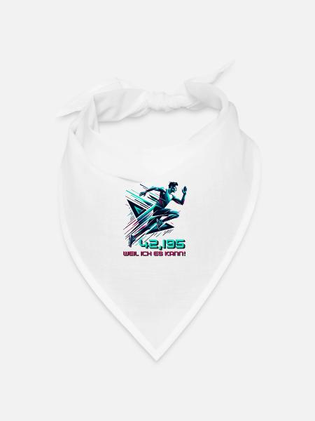 Marathon Sprüche Marathonläufer Geschenk - Bandana Dreieckstuch - Weiß