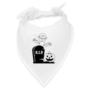 rip pumpkin zombie - Bandana Dreieckstuch - Weiß - Vorne