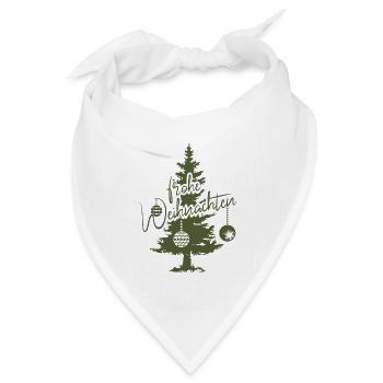 frohe Weihnachten Tanne Fichte Wald Symbol Logo - Bandana Dreieckstuch - Weiß - Vorne