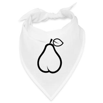 Birne - Bandana Dreieckstuch - Weiß - Vorne