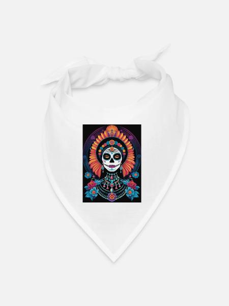 LA CATRINA DELUXE - Bandana Dreieckstuch - Weiß
