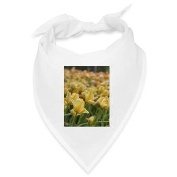 Tulpenmeer gelb - Bandana Dreieckstuch - Weiß - Vorne