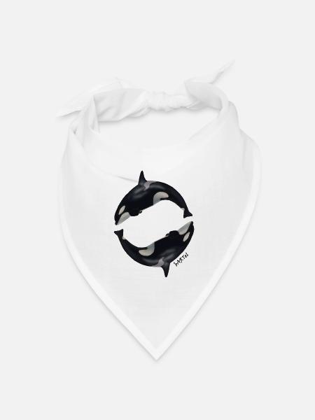 Orca1 - Bandana Dreieckstuch - Weiß
